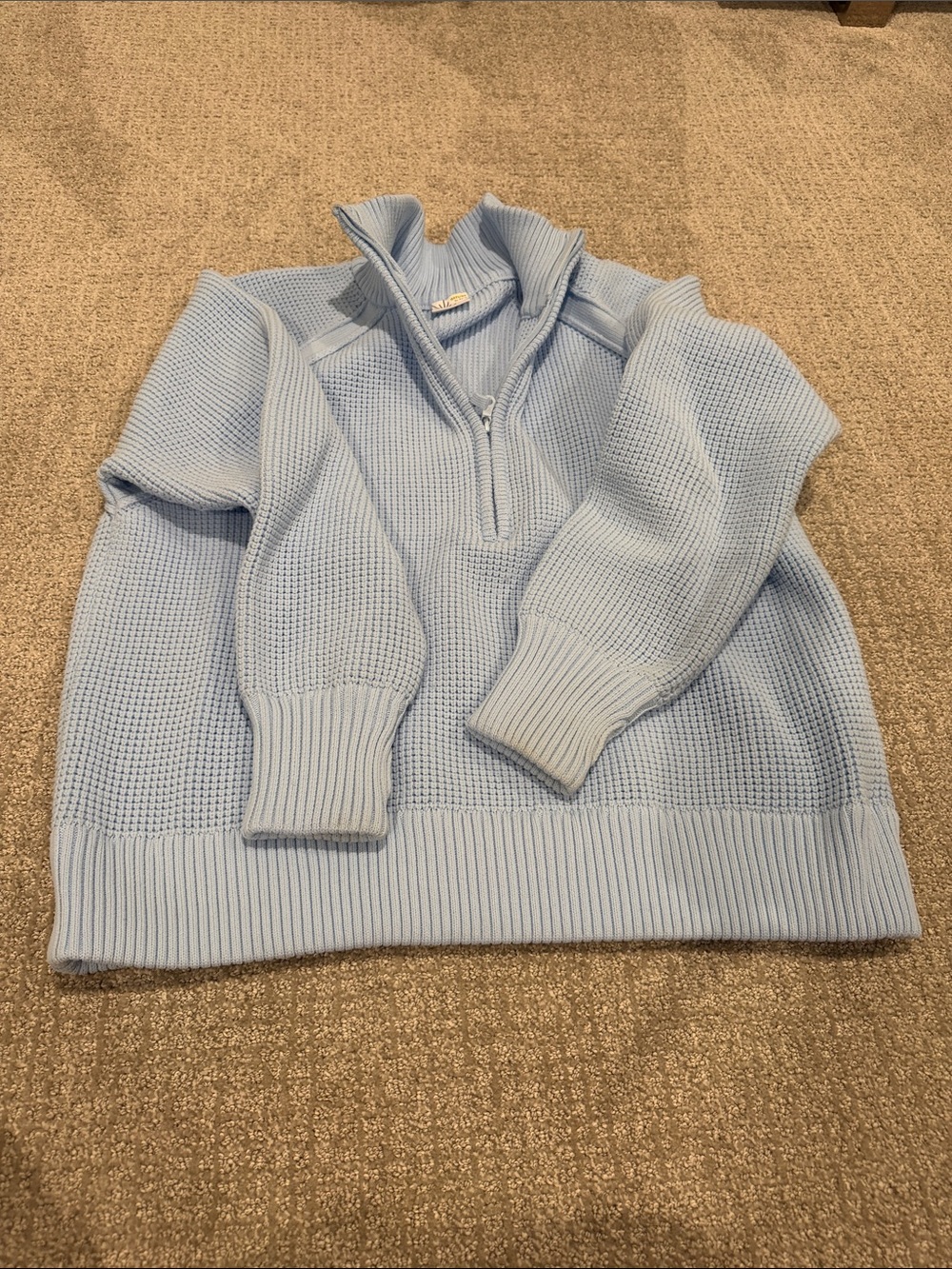 Aerie offline Light Blue Half-Zip Knit Sweater